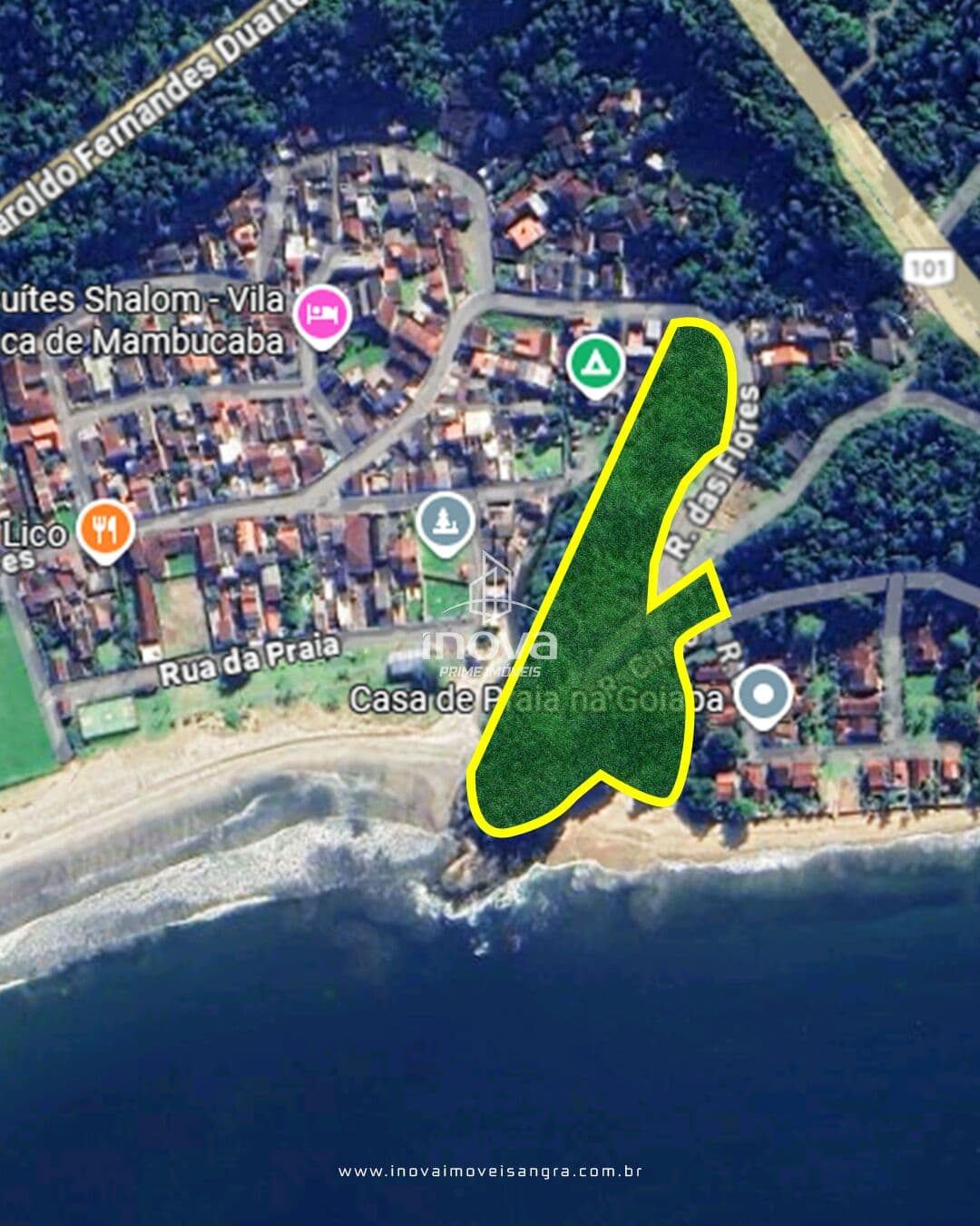 Terreno Pé na Areia – Vila Histórica de Mambucaba, Angra dos Reis/RJ