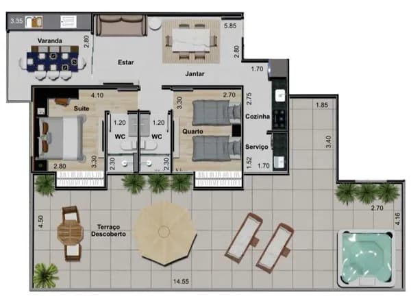 Apartamento garden 2 quartos no bairro Granbery por R$820.000,00