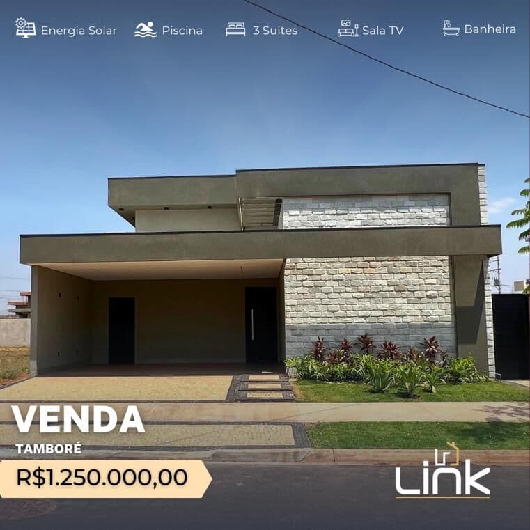 LANÇAMENTO - Casa Nova 3 suites Piscina Aquecida
