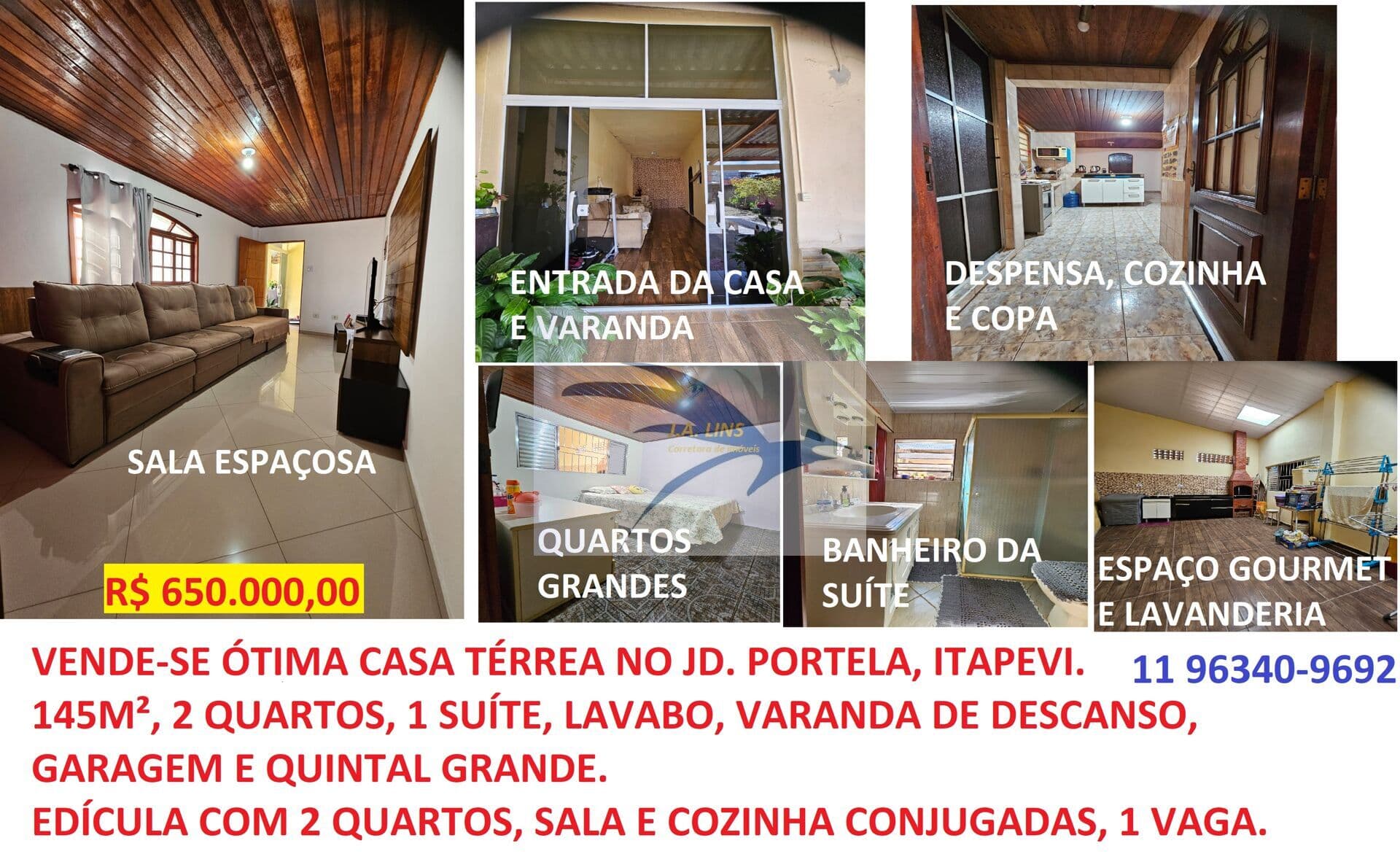 Casa térrea, 2 dorms, 1 suíte, 145m²