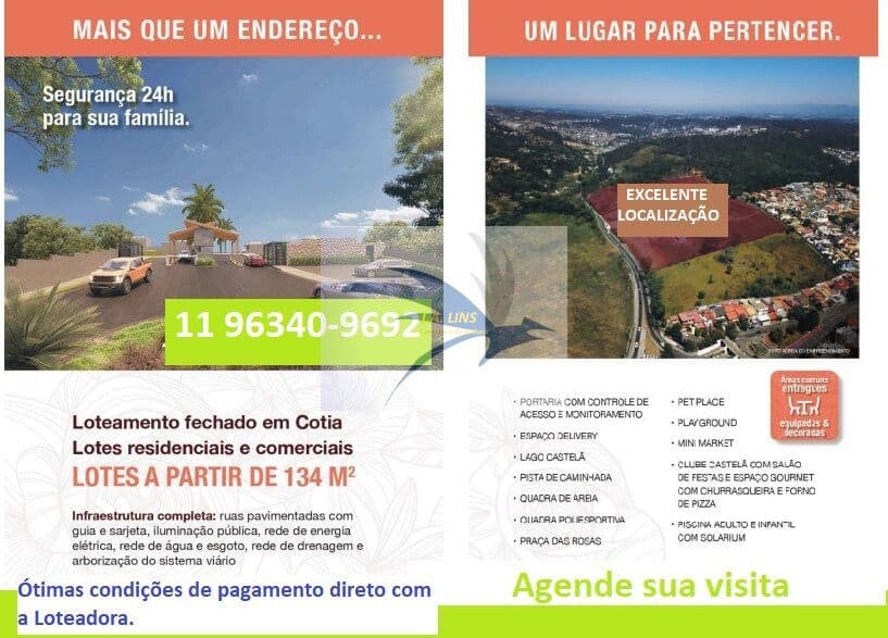 Grande lançamento de lotes em Cotia,SP