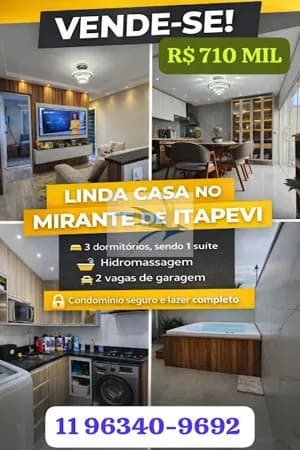 Linda casa térrea em condomínio fechado