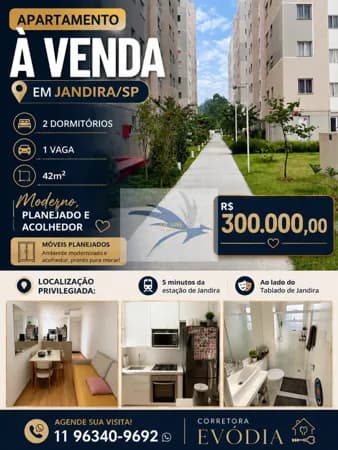 Apartamento à Venda em Jandira com 2 dormitorios no Condominio Pq Estação Jandira