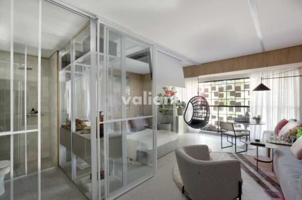 Apartamento 1 Dormitório em Moema 38,15m² em Construção de frente para o Pq. Ibirapuera