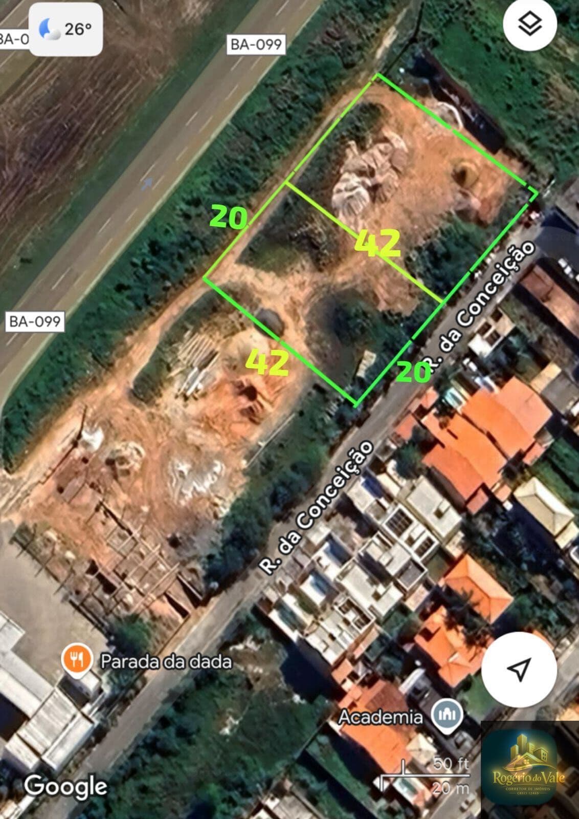 Arembepe Terreno Estrada do Coco em Arembepe 740m2 - Frente de Pista
