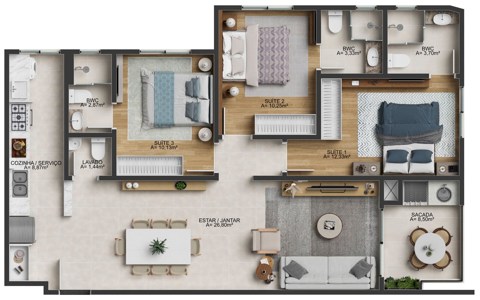Excelente Apartamento de 2 dormitórios sendo uma suíte na Beira Rio em Itajaí SC
