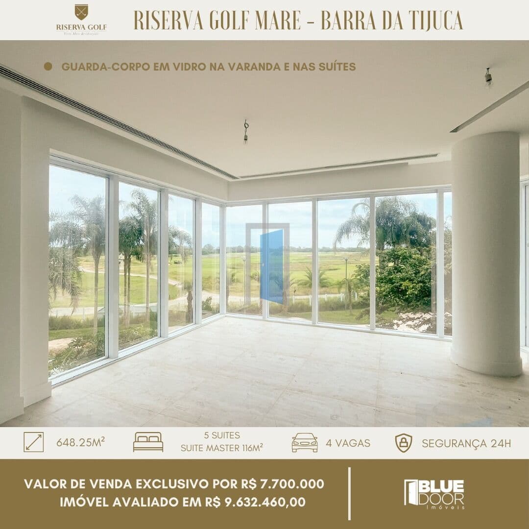 💎 Apartamento de mais 648m² no magnífico Riserva Golf na Barra da Tijuca
