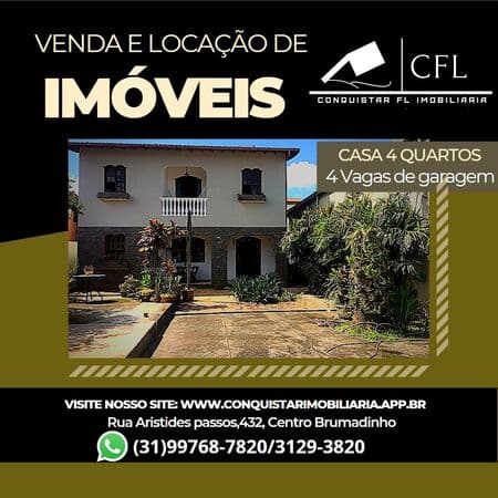 Casa com quatro quartos disponível para locação