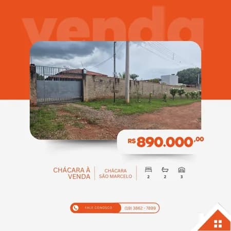 Chácara à venda no bairro Chácara São Marcelo - Mogi Mirim/SP