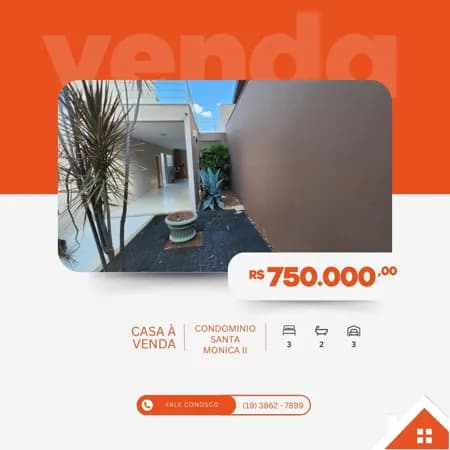 Casa à venda no bairro Condominio Santa Monica III - Mogi Guaçu/SP