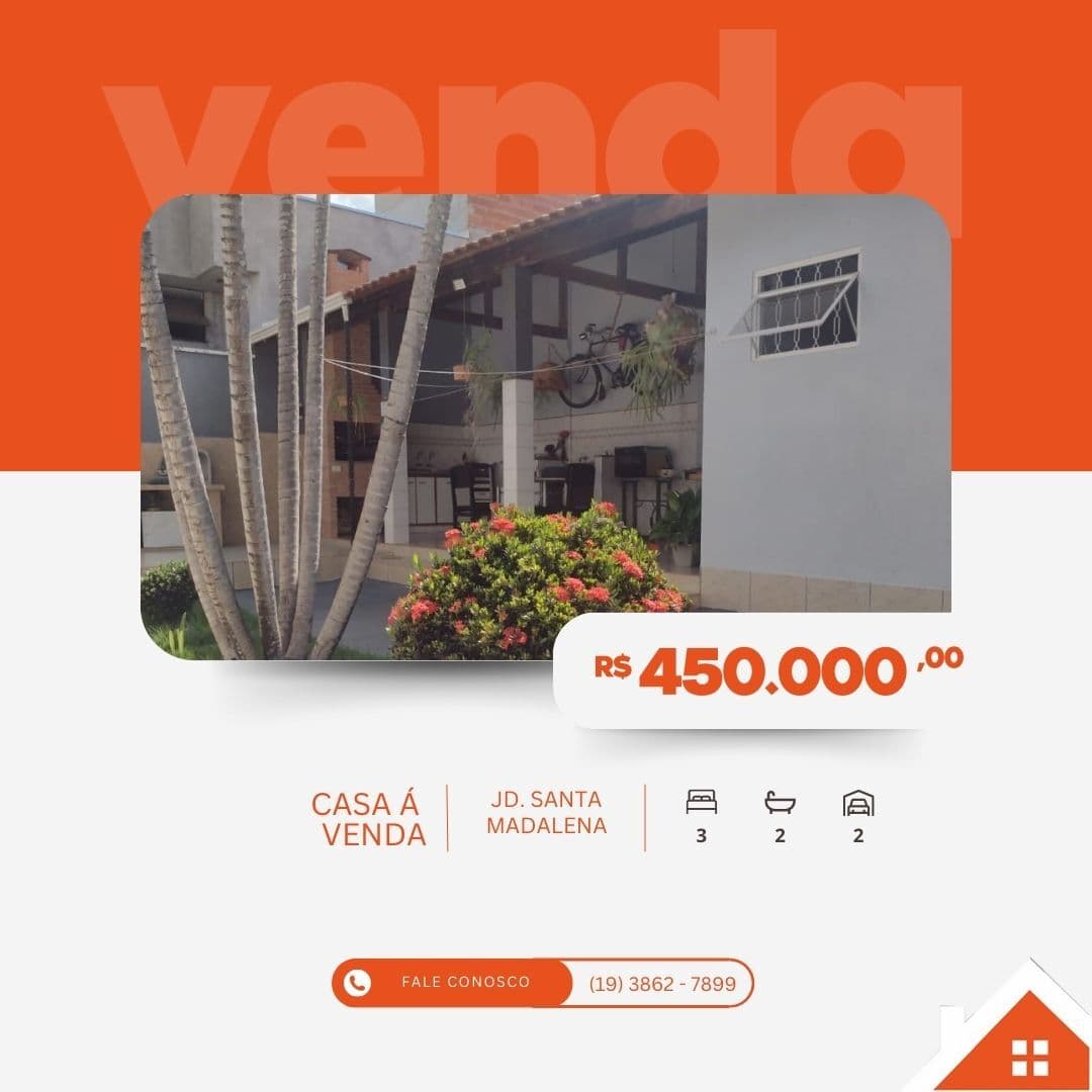 Casa à venda no bairro Jardim Santa Madalena - Mogi Guaçu/SP