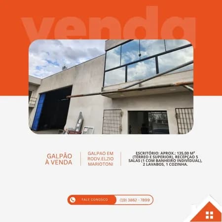 Pavilhão/Galpão à venda no bairro Alto do Mirante - Mogi Mirim/SP