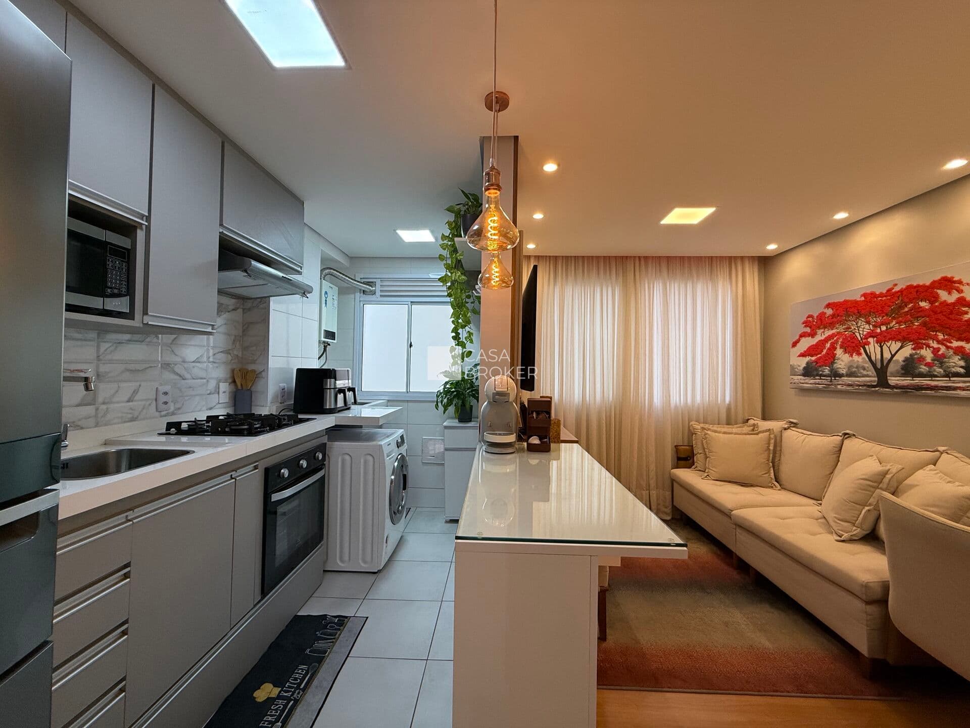 Apartamento com 2 dormitórios e ar-condicionado no Tropical Garden