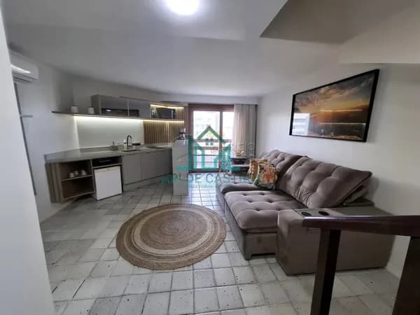 Apartamento Flat Duplex Mobiliado, Beira-mar, com 57m² no Jatiuca Resort Flat