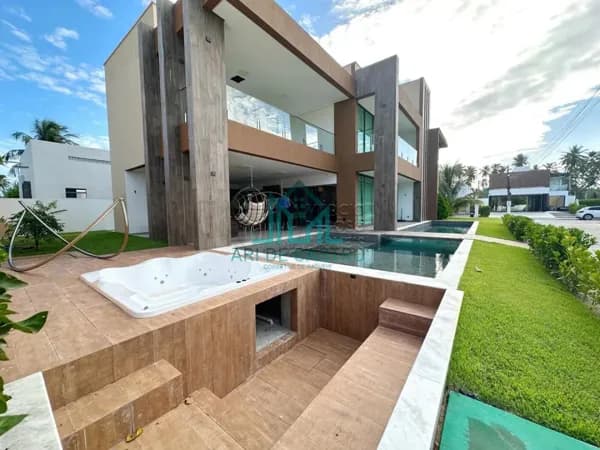 Casa Alto Luxo, Mobiliada, Duplex, 4 suítes, Moveis Finger, Automatizada, Piscina, Rooftop , SPA, Energia Solar, Poço - Massagueira Alagoas