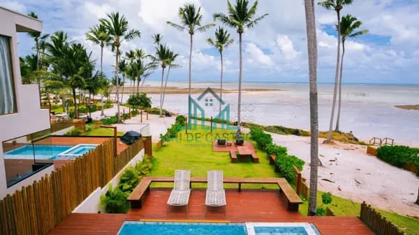 Casa Pé na Areia, Mobiliada, 5 Suítes, 320m², Alto Luxo no Huna Residence Rota Ecológica dos Milagres