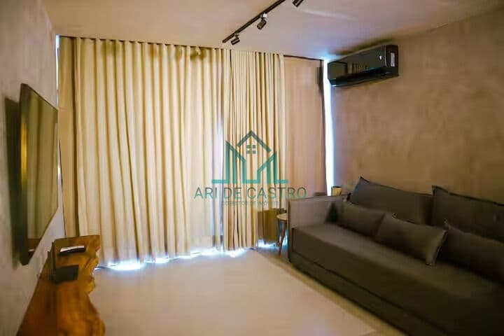 Apartamento 43m², Quarto e Sala, Mobiliado 100% Equipada a 500m da Praia do Toque na Rota Ecológica dos Milagres - Alagoas