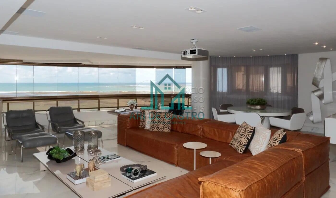 Cobertura Duplex Beira-Mar com 4 Suítes, Piscina, Academia, 6 vagas com 616m² na Praia de Ponta Verde - Maceió Alagoas