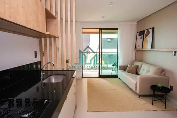 Apartamento Quarto e Sala, Vista Mar, Mobiliado, 51m² com Varanda Gourmet à venda na Praia de Jatiuca - Maceió Alagoas