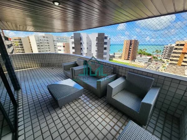Apartamento Cobertura para Alugar 4 Suítes, Vista Mar, Mobiliado, Piscina, Banheira, Escritório na Ponta Verde - Maceió