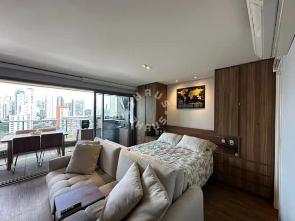Apartamento de 43m² no Brooklin, com 1 dormitório, varanda envidraçada. 1 vaga de garagem!