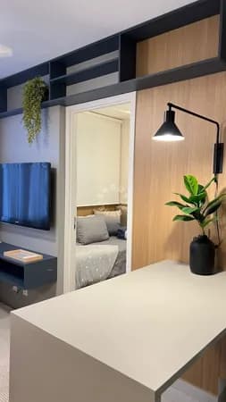 Apartamento em Jurubatuba, com 37m², 2 dormitórios e sala de TV. 1 vaga de garagem.