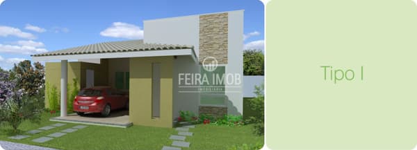 Casa 3\4 com suíte em condomínio no Bairro Sim