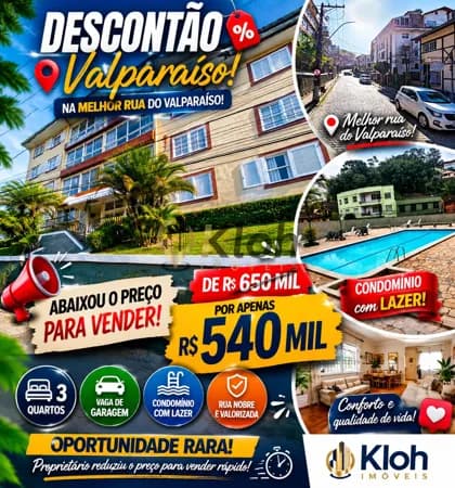 🚨 DESCONTÃO NO VALPARAÍSO! 🚨 🔥 ABAIXOU O PREÇO PARA VENDER! 🔥 💰 De R$ 650 MIL 😱 POR APENAS R$ 540 MIL