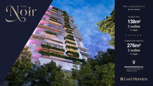 TORRE NOIR – Lançamento com 83m², 2 Suítes e Estrutura Premium