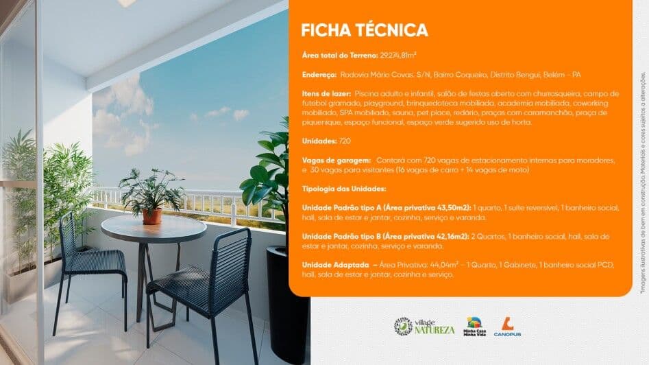 Village Natureza em Belém – Entrada de 5 mil e 2 Quartos com Lazer de Clube