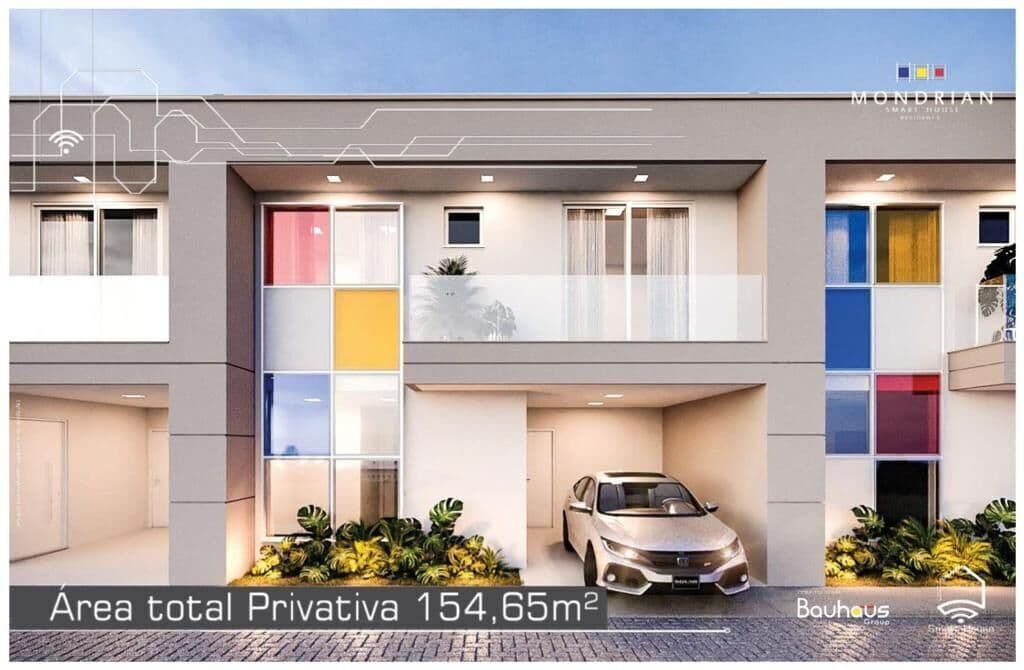 MONDRIAN SMART HOUSE Casa com 3 suítes em condomínio fechado