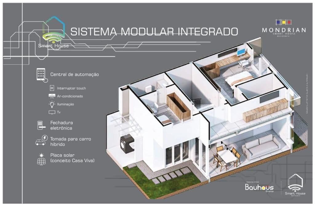 MONDRIAN SMART HOUSE Casa com 3 suítes em condomínio fechado