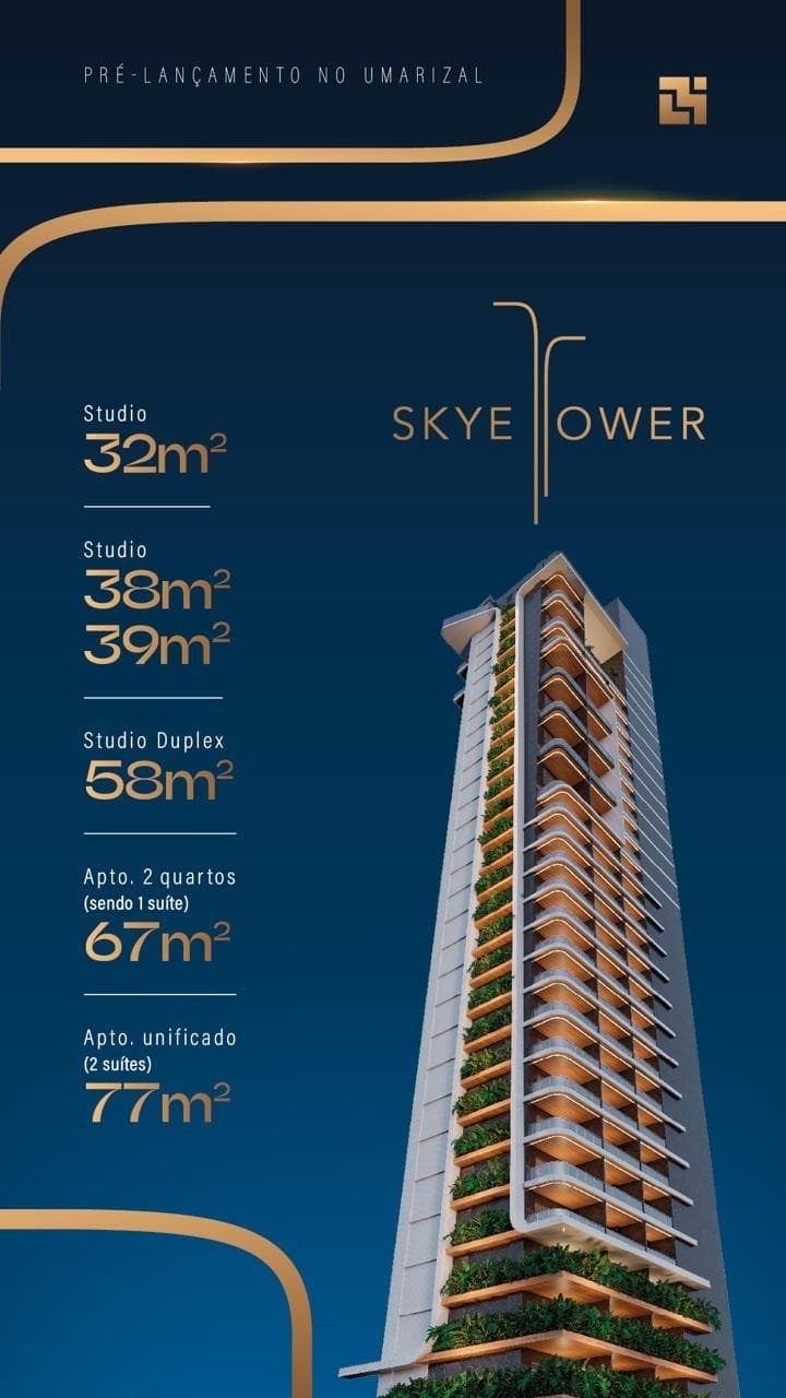 EDIFICIO - SKYE TOWER: Studio com design moderno em área nobre de Belém