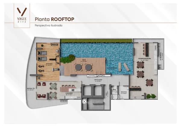 VOGUE 2112 – Piscina com Deck Molhado, Espaço Gourmet e Churrasqueira