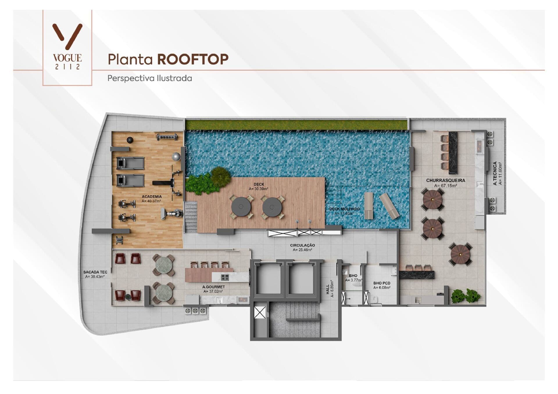 VOGUE 2112 – Piscina com Deck Molhado, Espaço Gourmet e Churrasqueira