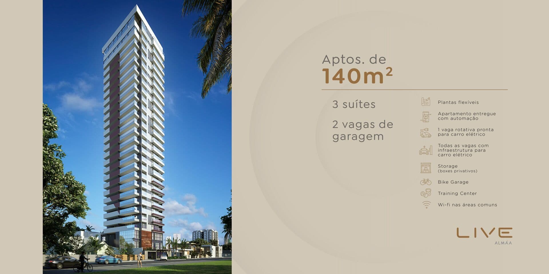 Live Almaa em são Bras - 3 Suites e 2 vagas com vista panoramica para a baia