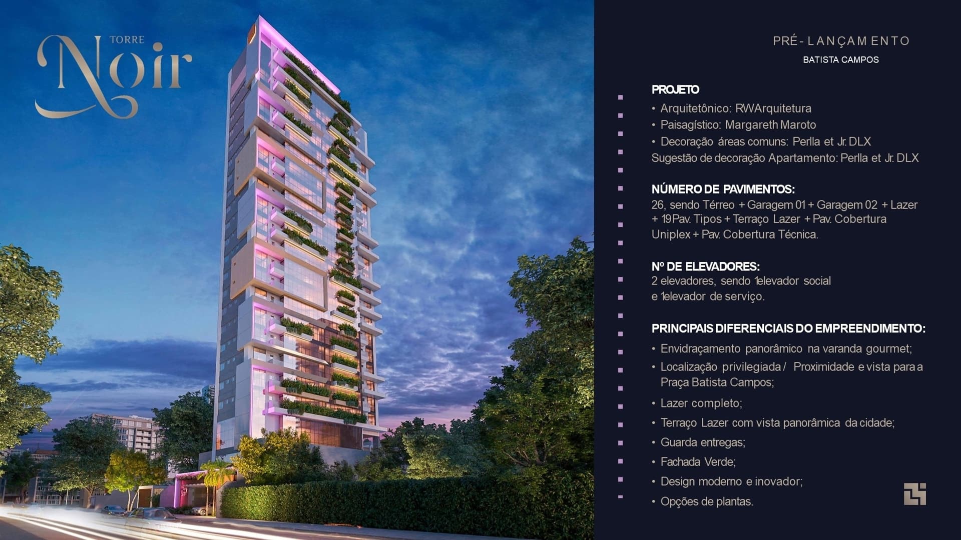 TORRE NOIR – Apartamento Novo de Alto Padrão no Coração do Umarizal