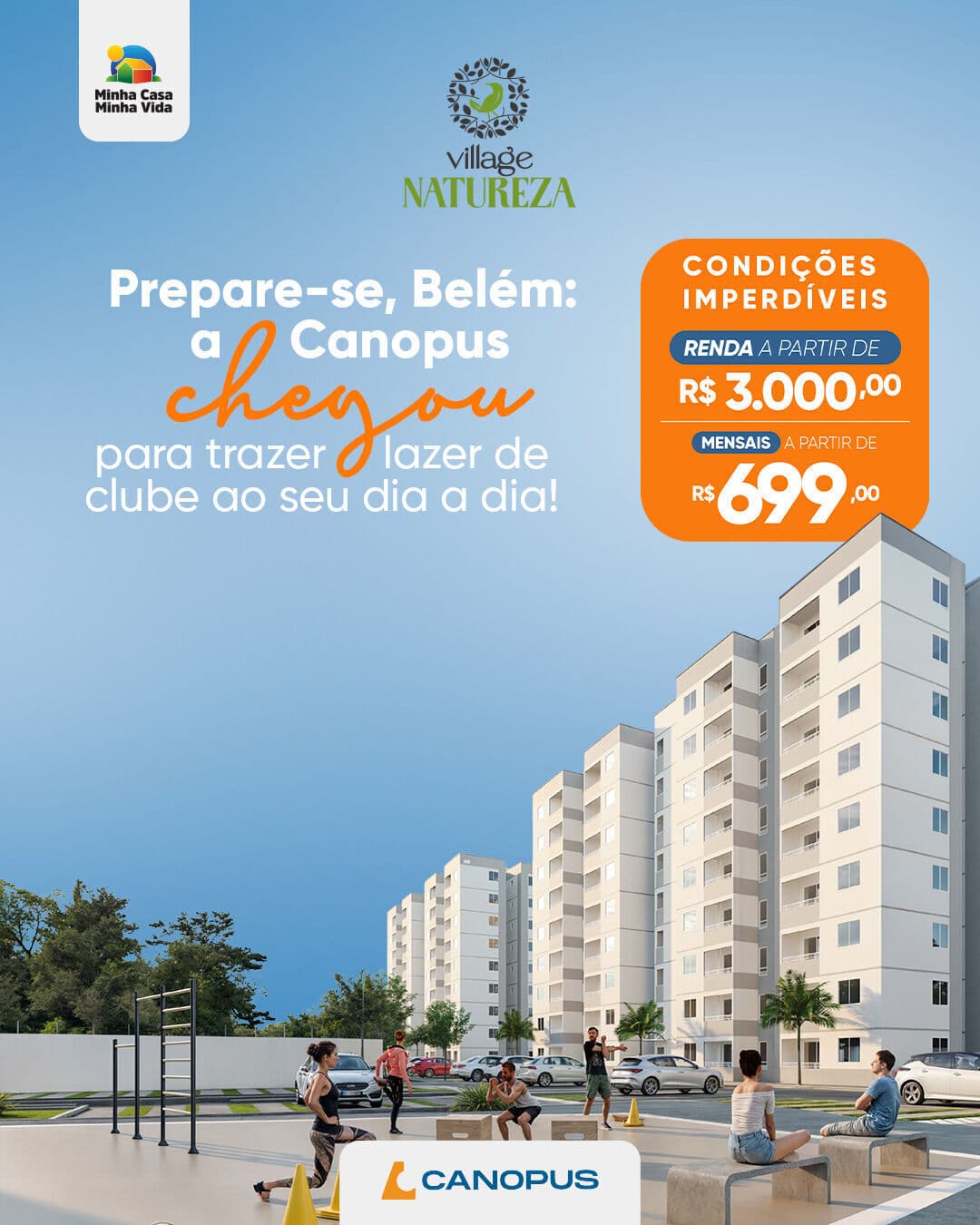 VILLAGE NATUREZA – LANÇAMENTO EXCLUSIVO EM BELÉM COM LAZER COMPLETO E ENTRADA A PARTIR DE R$ 5.000