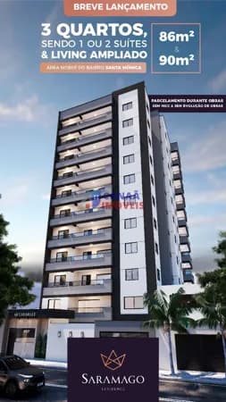 Apartamento Alto Padrão, 3 quartos 86 e 90 metros - Santa Mônica
