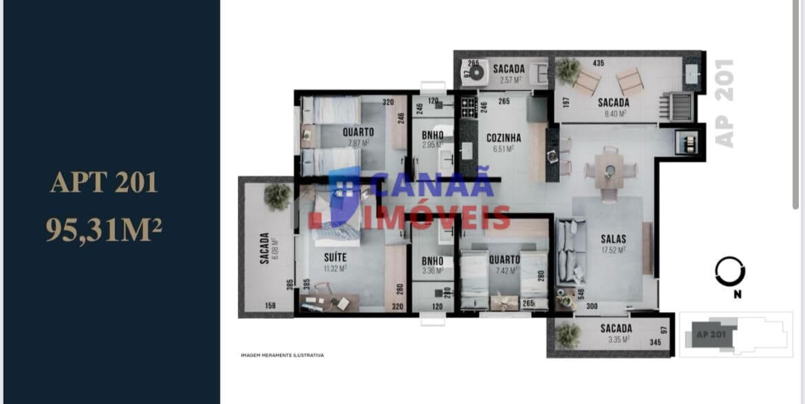 Apartamento Alto Padrão, 3 quartos