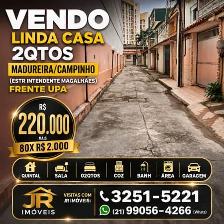 (EST INTENDENTE MAGALHÃES) CASA 2DORMS...