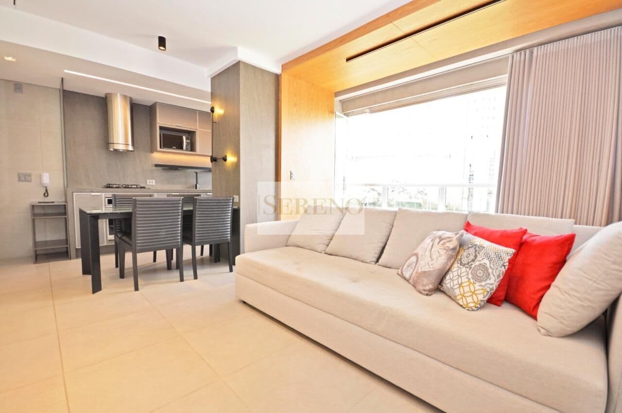 Apartamento de luxo 01 suíte mobiliado e decorado a venda, 50 m2, DCE, lazer, 01 vaga no Vila da Serra, Nova Lima, MG.