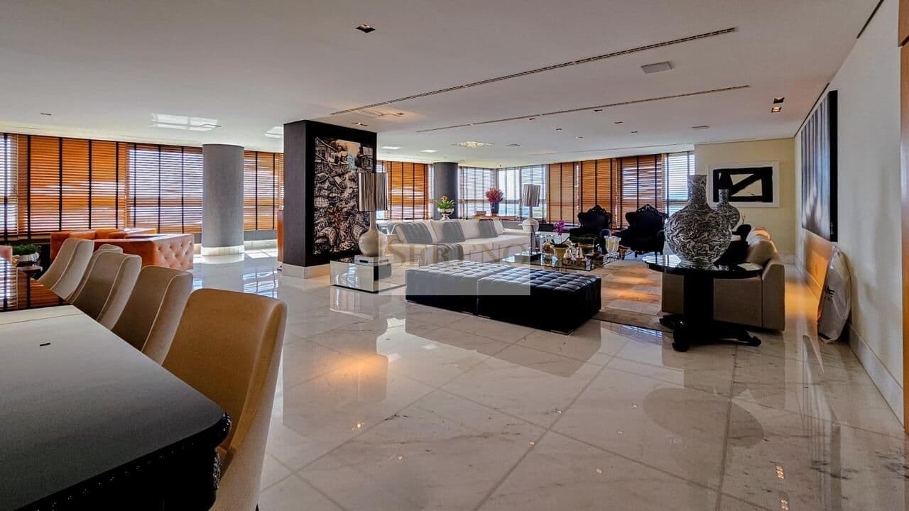 Apartamento alto luxo decorado 04 suítes a venda, 593 m2, ampla sala em mármore branco 04 ambientes com adega e vista definitiva, hidro, home Theather, 05 vagas, DCE com 02 dependências de empregados e lazer completo no Gutierrez, Belo Horizonte, MG.
