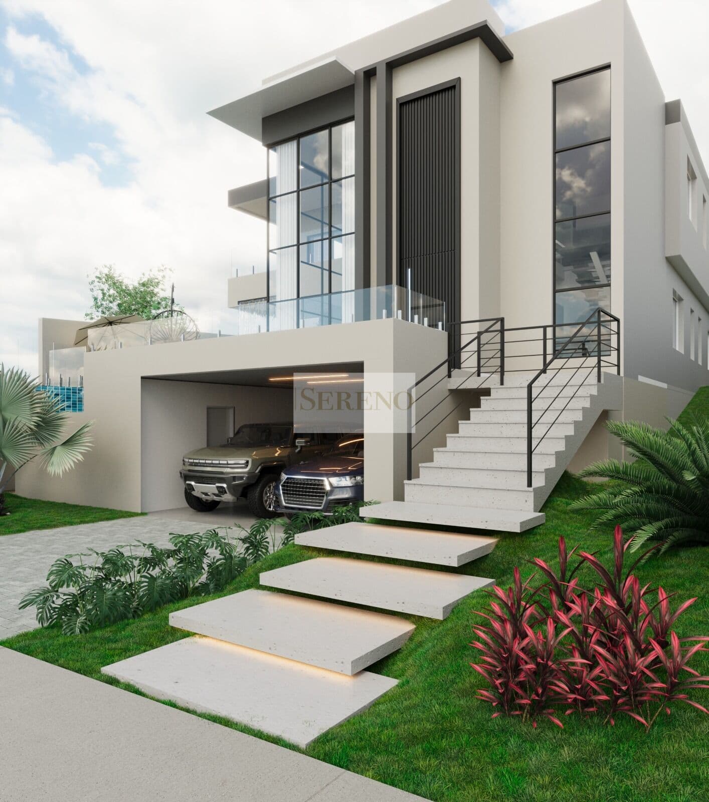 Casa tipo sobrado 02 pavimentos alto luxo 04 quartos a venda, 02 suítes, suíte closet, ampla sala com pé direito duplo, 04 vagas, rua tranquila, condômino Alphaville, Vespasiano, MG.