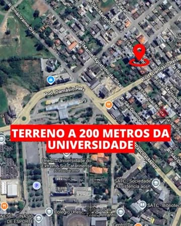 Terreno estratégico a poucos metros da UNESC
