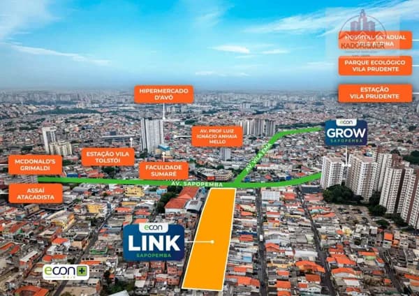 Link Sapopemba - 700m da estação Tolstói