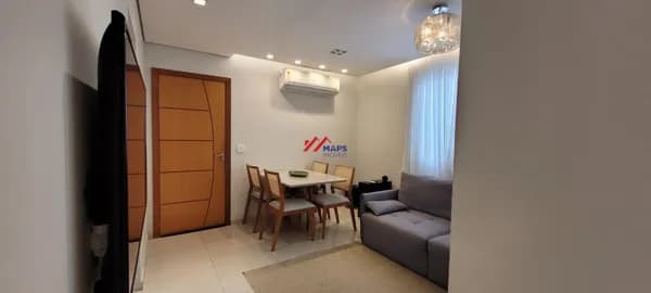 Apartamento com três quartos, suíte e duas vagas de garagem no bairro Planalto - Belo Horizonte/MG.