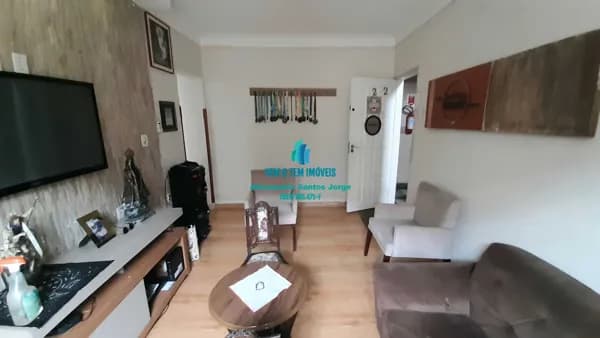 Apartamento 2 dormitórios sem vaga, com bicicletário, em Gonzaga, Santos/SP