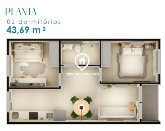 Casa com 2 dormitórios à venda no bairro Itatiaia - Gravataí/RS