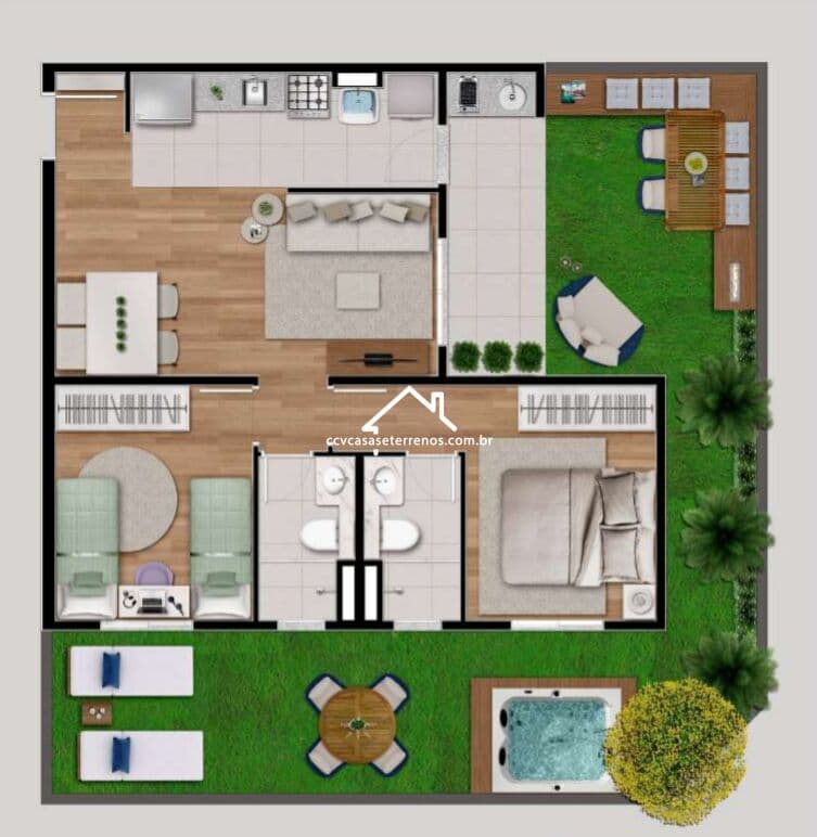 Apartamento Garden com 2 vagas